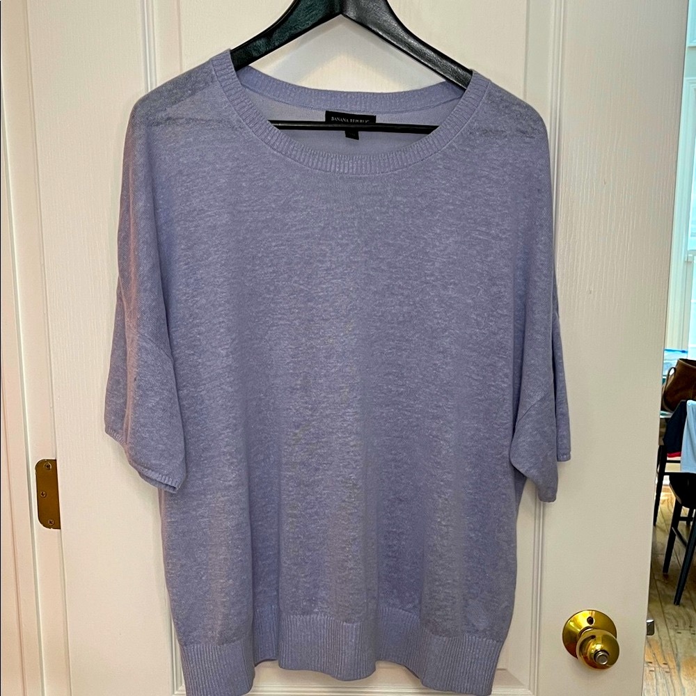 Banana Republic Fern Linen Blend Short Sleeve Sweater - Picture 2 of 7